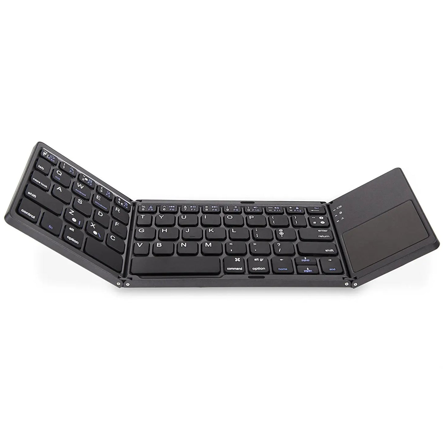 Mini Wireless Bluetooth Keyboard with Touchpad - Portable Magnetic Triple Folding Design for Windows, Android, iOS, and iPad Devices