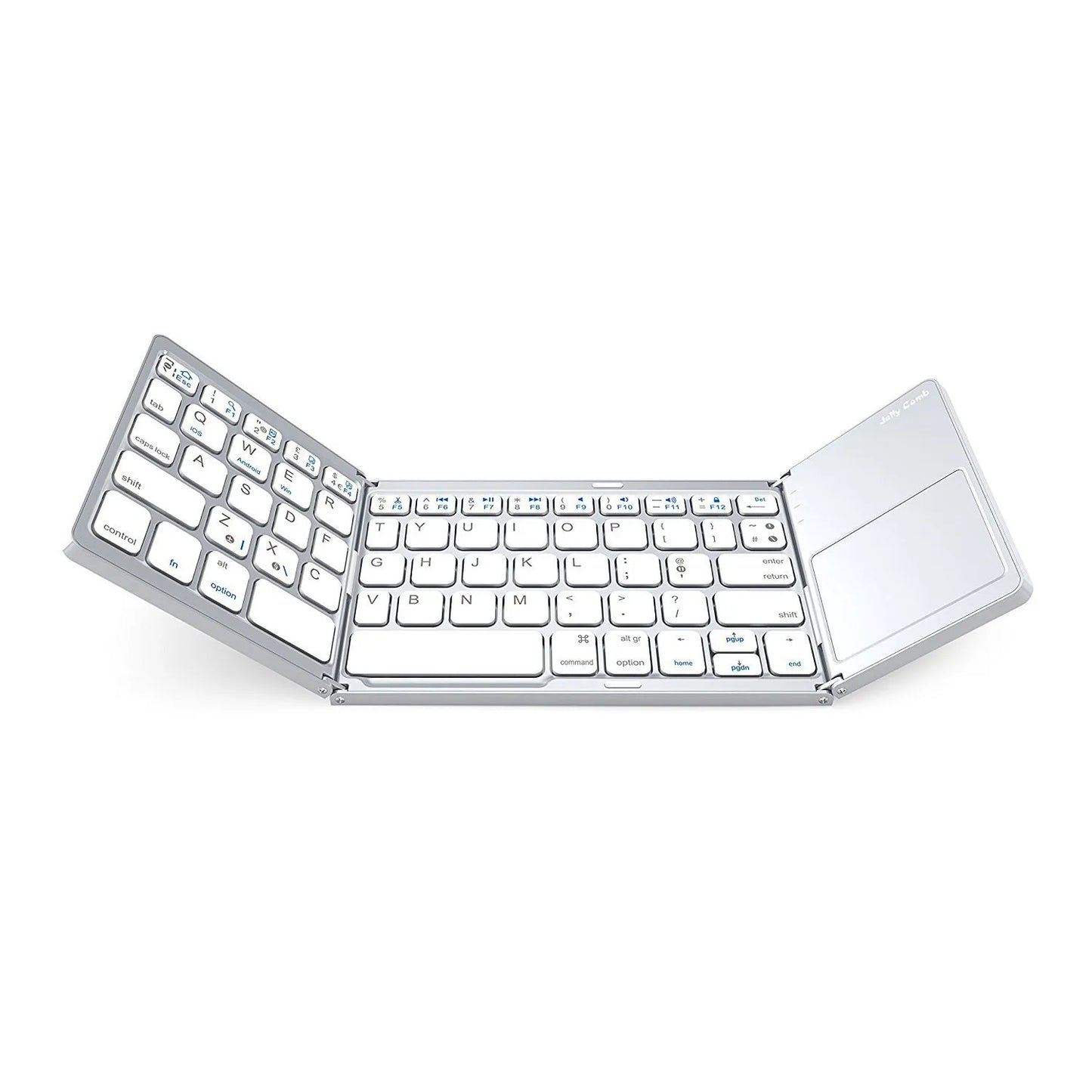 Mini Wireless Bluetooth Keyboard with Touchpad - Portable Magnetic Triple Folding Design for Windows, Android, iOS, and iPad Devices