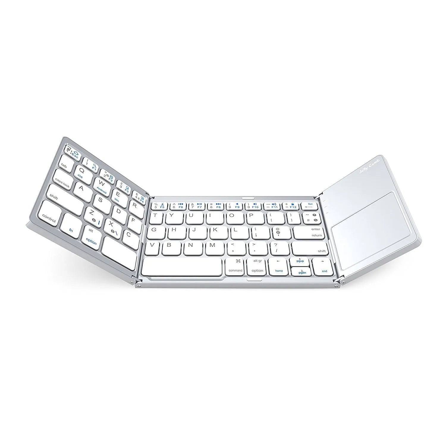 Mini Wireless Bluetooth Keyboard with Touchpad - Portable Magnetic Triple Folding Design for Windows, Android, iOS, and iPad Devices