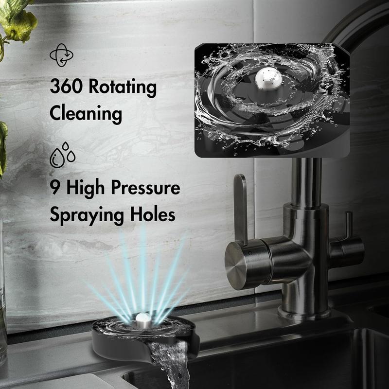 Stainless Steel Glass Rinser for Kitchen Sinks Matte Black Metal Cup Washer Kitchen Sink Accessories No Warranty