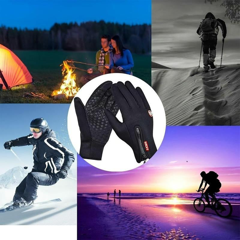Outdoor Winter Gloves, Touchscreen and Windproof Full-Finger Gloves for Sports, Travel, and Daily Activities