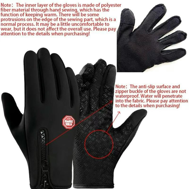 Outdoor Winter Gloves, Touchscreen and Windproof Full-Finger Gloves for Sports, Travel, and Daily Activities