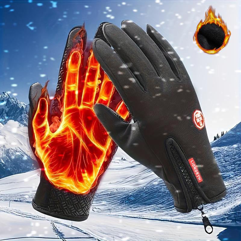 Outdoor Winter Gloves, Touchscreen and Windproof Full-Finger Gloves for Sports, Travel, and Daily Activities