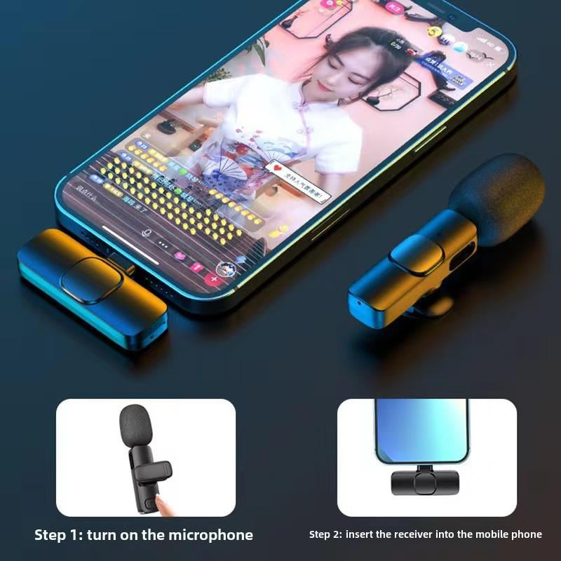 2 Pcs Wireless Lavalier Microphones for Iphone, Android, Ipad - Mini Wireless Clip-On Microphones Crystal Clear Sound Quality for Recording, Live Streaming,Vlog Audio Lightning Usb Port Smartphone Lapel Microphone