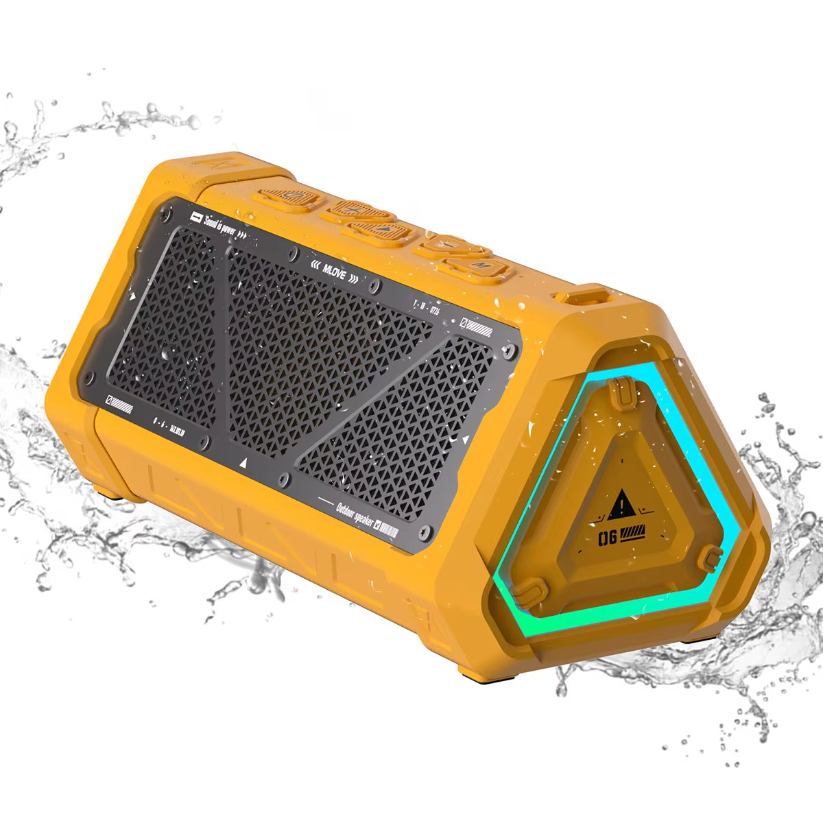 P3 Outdoor Bluetooth Speaker, 40W Output Power Bluetooth 5.3 Speaker ,Stereo Sound IPX7 Waterproof,Micro SD Card,Rgb Light